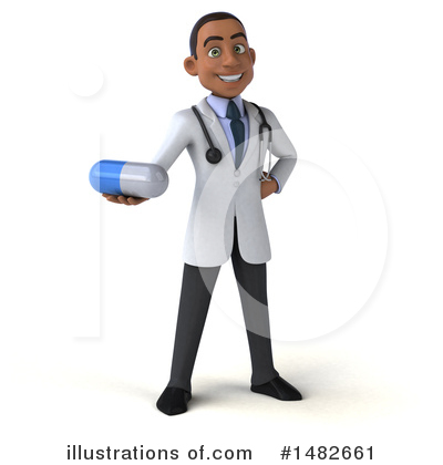 Young Black Male Doctor Clipart #1482661 by Julos