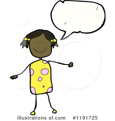 Royalty-Free (RF) Black Stick Girl Clipart Illustration by lineartestpilot - Stock Sample #1191725