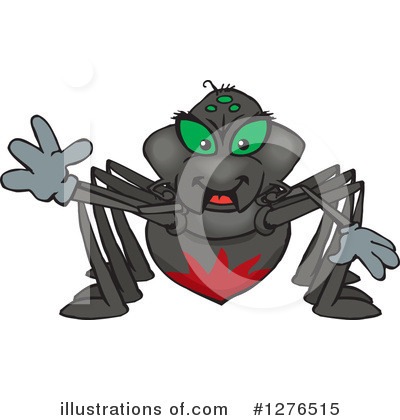 Royalty-Free (RF) Black Widow Clipart Illustration by Dennis Holmes Designs - Stock Sample #1276515