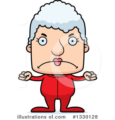 Royalty-Free (RF) Block Headed White Senior Woman Clipart Illustration by Cory Thoman - Stock Sample #1330128