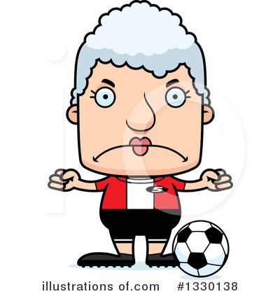 Royalty-Free (RF) Block Headed White Senior Woman Clipart Illustration by Cory Thoman - Stock Sample #1330138