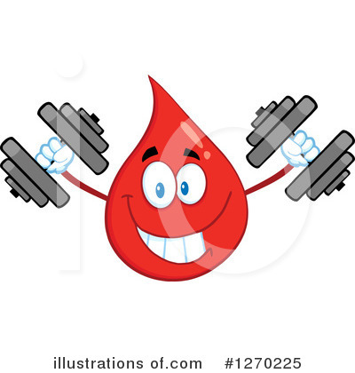 Royalty-Free (RF) Blood Drop Character Clipart Illustration by Hit Toon - Stock Sample #1270225