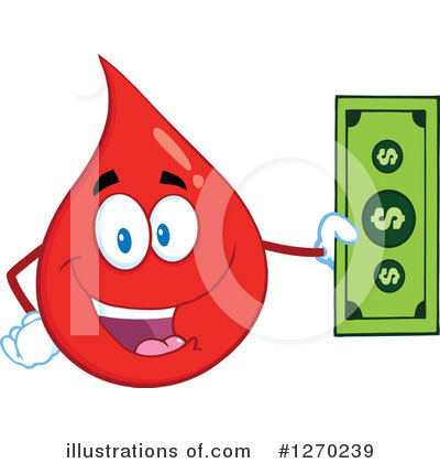 Royalty-Free (RF) Blood Drop Character Clipart Illustration by Hit Toon - Stock Sample #1270239