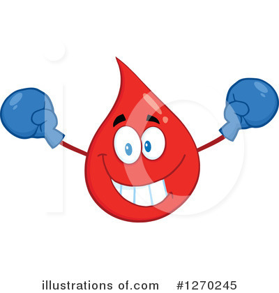 Royalty-Free (RF) Blood Drop Character Clipart Illustration by Hit Toon - Stock Sample #1270245