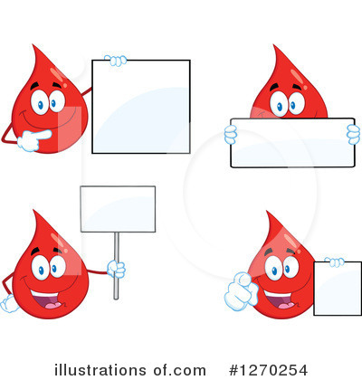 Royalty-Free (RF) Blood Drop Character Clipart Illustration by Hit Toon - Stock Sample #1270254