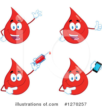 Royalty-Free (RF) Blood Drop Character Clipart Illustration by Hit Toon - Stock Sample #1270257