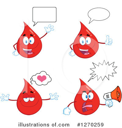 Royalty-Free (RF) Blood Drop Character Clipart Illustration by Hit Toon - Stock Sample #1270259