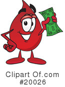 Blood Drop Character Clipart #20026 by Mascot Junction