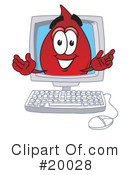 Blood Drop Character Clipart #20028 by Mascot Junction