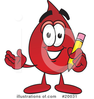 Blood Drop Character Clipart #20031 by Toons4Biz