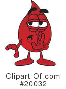 Blood Drop Character Clipart #20032 by Mascot Junction