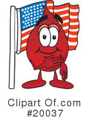 Blood Drop Character Clipart #20037 by Mascot Junction