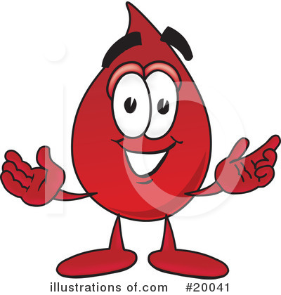 Royalty-Free (RF) Blood Drop Character Clipart Illustration by Mascot Junction - Stock Sample #20041