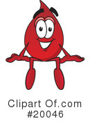 Blood Drop Character Clipart #20046 by Mascot Junction