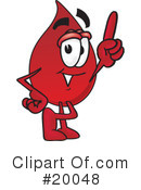 Blood Drop Character Clipart #20048 by Mascot Junction
