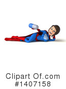 Blue And Red Brunette White Female Super Hero Clipart #1407158 by Julos