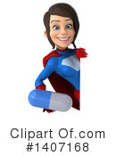 Blue And Red Brunette White Female Super Hero Clipart #1407168 by Julos