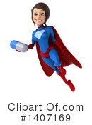 Blue And Red Brunette White Female Super Hero Clipart #1407169 by Julos