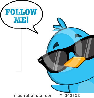 Royalty-Free (RF) Blue Bird Clipart Illustration by Hit Toon - Stock Sample #1340752