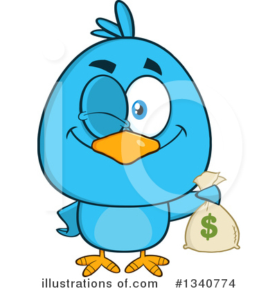 Royalty-Free (RF) Blue Bird Clipart Illustration by Hit Toon - Stock Sample #1340774