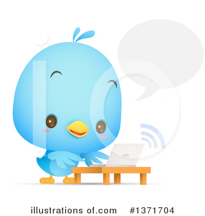 Royalty-Free (RF) Blue Bird Clipart Illustration by Qiun - Stock Sample #1371704