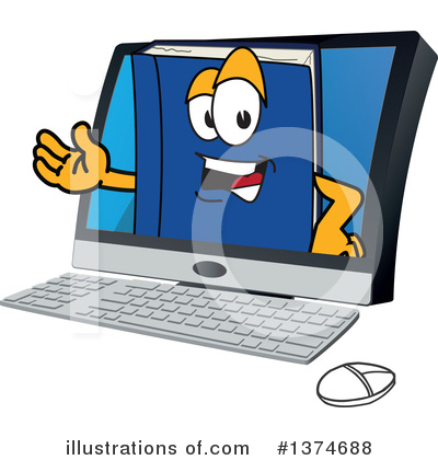 Royalty-Free (RF) Blue Book Clipart Illustration by Mascot Junction - Stock Sample #1374688