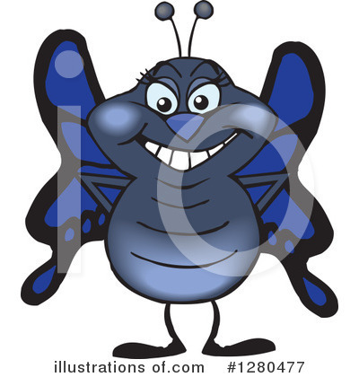 Royalty-Free (RF) Blue Butterfly Clipart Illustration by Dennis Holmes Designs - Stock Sample #1280477