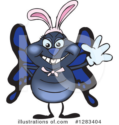 Royalty-Free (RF) Blue Butterfly Clipart Illustration by Dennis Holmes Designs - Stock Sample #1283404