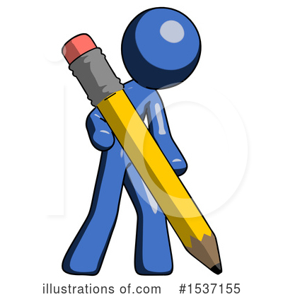 Royalty-Free (RF) Blue Design Mascot Clipart Illustration by Leo Blanchette - Stock Sample #1537155