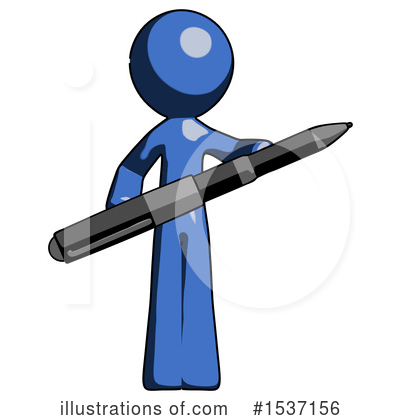 Royalty-Free (RF) Blue Design Mascot Clipart Illustration by Leo Blanchette - Stock Sample #1537156