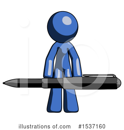 Royalty-Free (RF) Blue Design Mascot Clipart Illustration by Leo Blanchette - Stock Sample #1537160