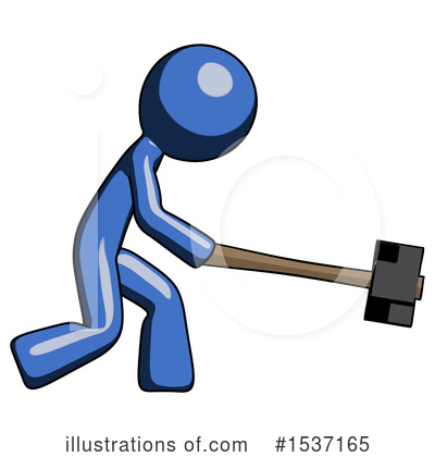 Royalty-Free (RF) Blue Design Mascot Clipart Illustration by Leo Blanchette - Stock Sample #1537165