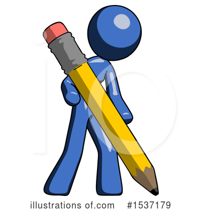 Royalty-Free (RF) Blue Design Mascot Clipart Illustration by Leo Blanchette - Stock Sample #1537179