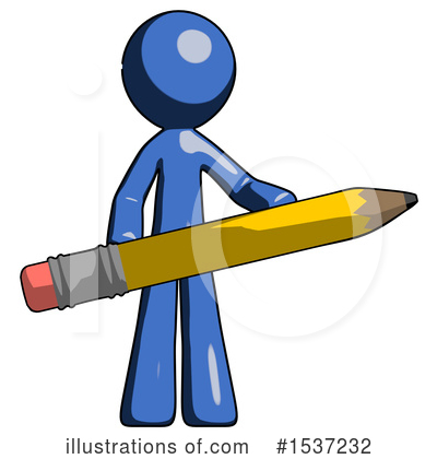 Royalty-Free (RF) Blue Design Mascot Clipart Illustration by Leo Blanchette - Stock Sample #1537232