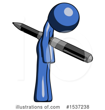 Royalty-Free (RF) Blue Design Mascot Clipart Illustration by Leo Blanchette - Stock Sample #1537238