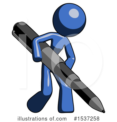 Royalty-Free (RF) Blue Design Mascot Clipart Illustration by Leo Blanchette - Stock Sample #1537258