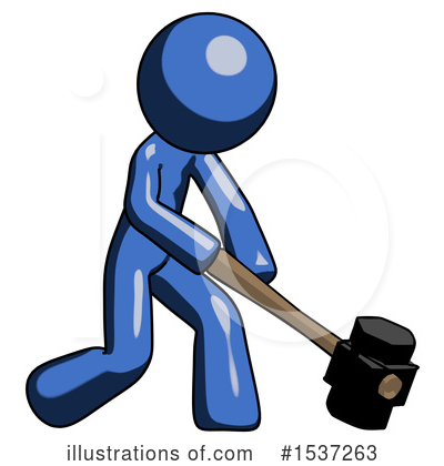 Royalty-Free (RF) Blue Design Mascot Clipart Illustration by Leo Blanchette - Stock Sample #1537263