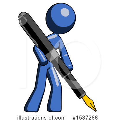Royalty-Free (RF) Blue Design Mascot Clipart Illustration by Leo Blanchette - Stock Sample #1537266