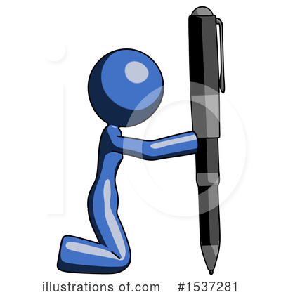 Royalty-Free (RF) Blue Design Mascot Clipart Illustration by Leo Blanchette - Stock Sample #1537281