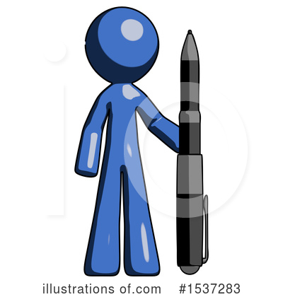 Royalty-Free (RF) Blue Design Mascot Clipart Illustration by Leo Blanchette - Stock Sample #1537283