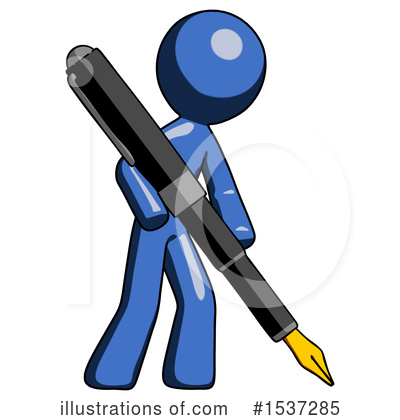 Royalty-Free (RF) Blue Design Mascot Clipart Illustration by Leo Blanchette - Stock Sample #1537285