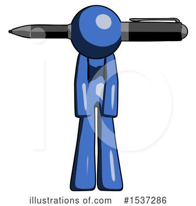 Royalty-Free (RF) Blue Design Mascot Clipart Illustration by Leo Blanchette - Stock Sample #1537286