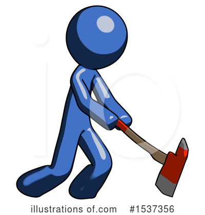 Royalty-Free (RF) Blue Design Mascot Clipart Illustration by Leo Blanchette - Stock Sample #1537356