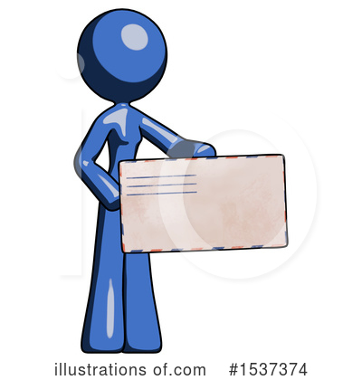 Royalty-Free (RF) Blue Design Mascot Clipart Illustration by Leo Blanchette - Stock Sample #1537374