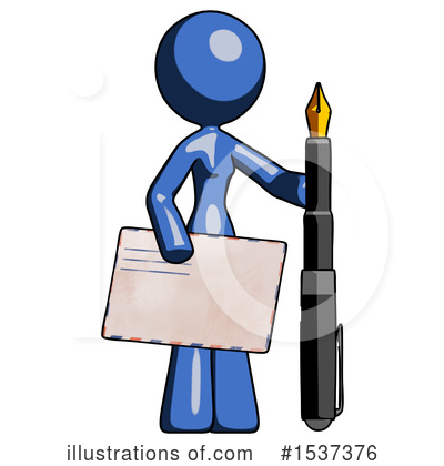 Royalty-Free (RF) Blue Design Mascot Clipart Illustration by Leo Blanchette - Stock Sample #1537376