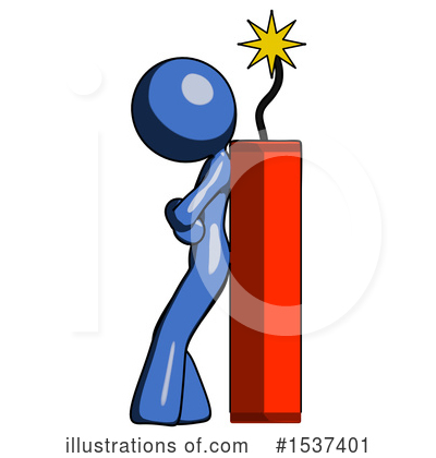 Royalty-Free (RF) Blue Design Mascot Clipart Illustration by Leo Blanchette - Stock Sample #1537401