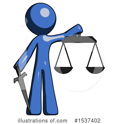 Royalty-Free (RF) Blue Design Mascot Clipart Illustration by Leo Blanchette - Stock Sample #1537402