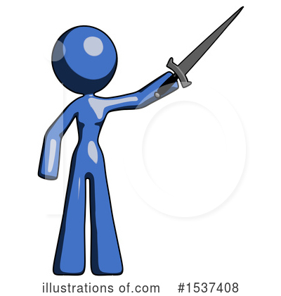 Royalty-Free (RF) Blue Design Mascot Clipart Illustration by Leo Blanchette - Stock Sample #1537408