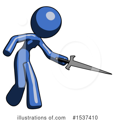 Royalty-Free (RF) Blue Design Mascot Clipart Illustration by Leo Blanchette - Stock Sample #1537410