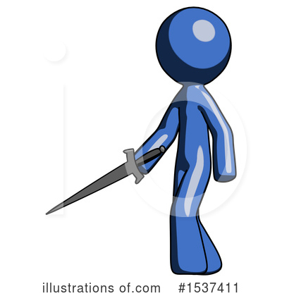 Royalty-Free (RF) Blue Design Mascot Clipart Illustration by Leo Blanchette - Stock Sample #1537411